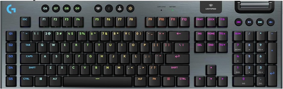 LOGITECH G915 X LIGHTSPEED Low-Profile Wireless Gaming Keyboard, Double-Sho