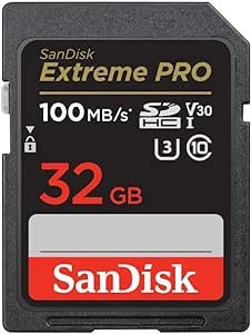 SanDisk 32GB Extreme PRO SDHC UHS-I Memory Card - C10, U3, V30, 4K UHD, SD