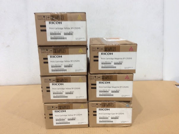RICOH Print Cartridge SP C252HS M921-42 Magenta&M921-41 Cyan(Lot of 7)