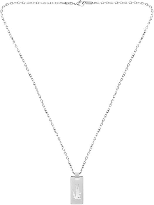 LACOSTE Men's Baseline Pendant Necklace, Stainless Steel, 2040079.  Buyers