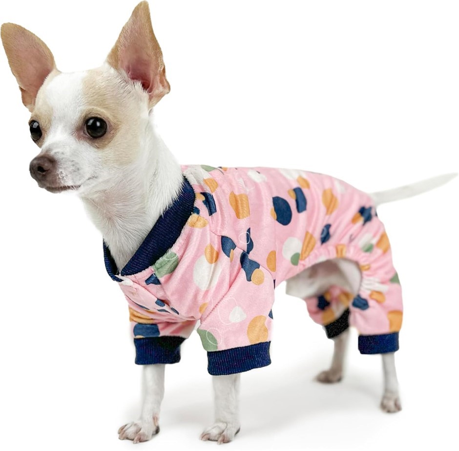 HUSKIMO Dog Spots Pyjamas, Pink, 27cm, HPSP27PI. Buyers Note - Discount Fr