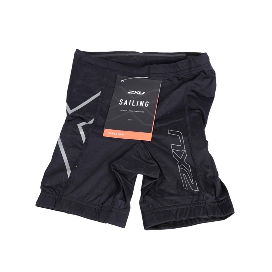 4 x 2XU Youth Girls High Performance Power Short, Size S, Black/Reflective.