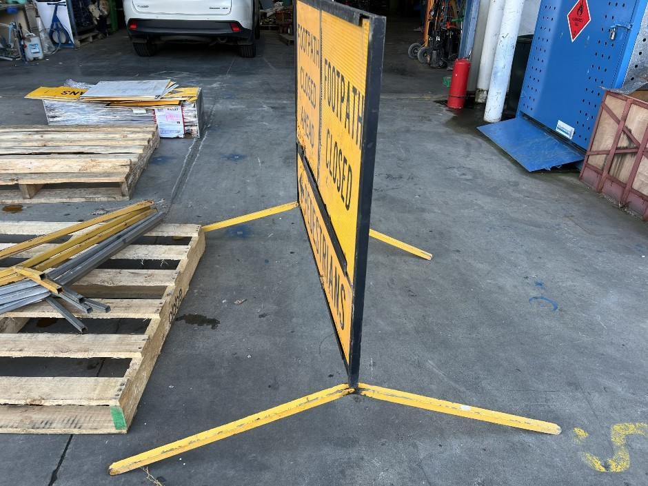 <p>Footpath Closed / Pedestrians Sign Boards Stack</p>
