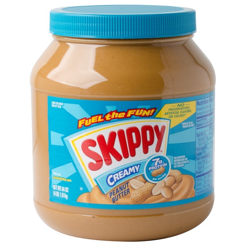 2 x SKIPPY Creamy Peanut Butter, 1.81kg.