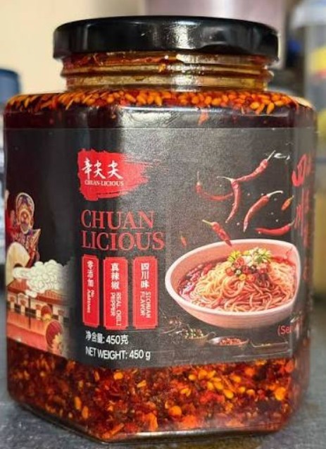 4 x CHUANLICIOUS The Real Taste of Sichuan Chilli Oil, 450g.