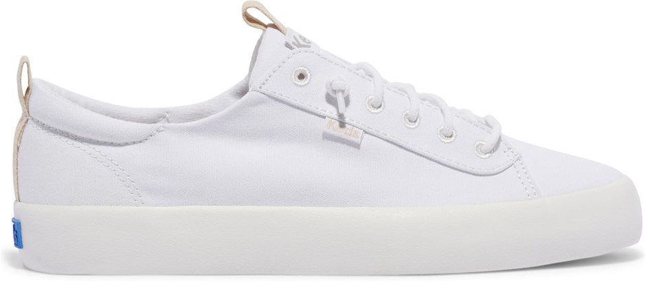 KEDS Women's Kickback Canvas Shoes, US7.5/EU38, White, WF66041.