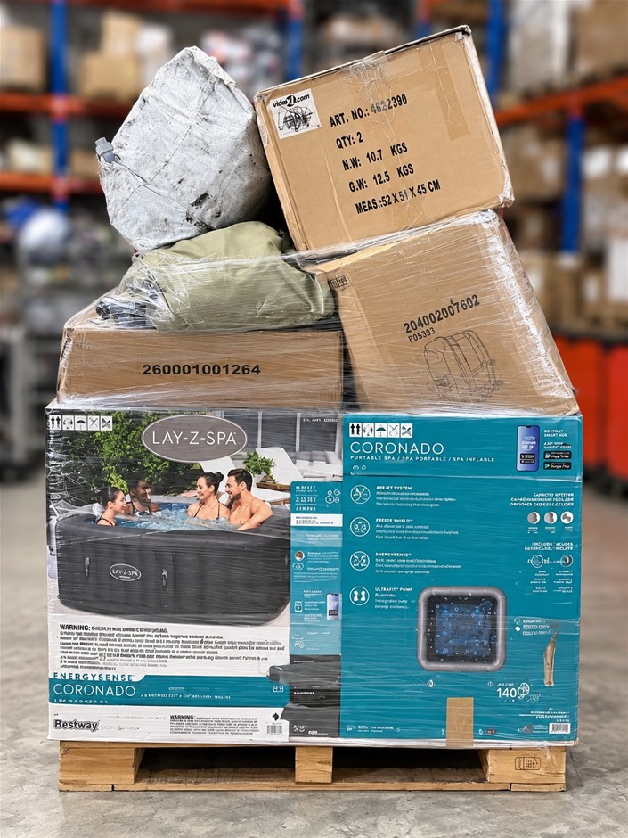 Pallet of Bestway Lay-Z-Spa Coronado Portable Spa NB: NB: 4 incomplete unit
