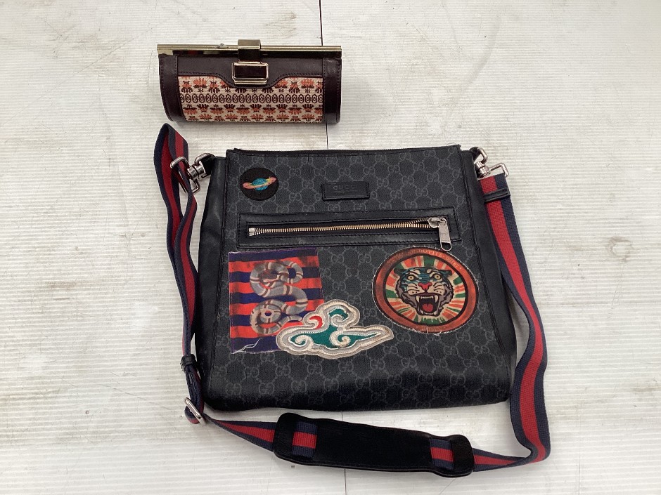 <p>Clutch Handbag and Gucci Satchel</p>