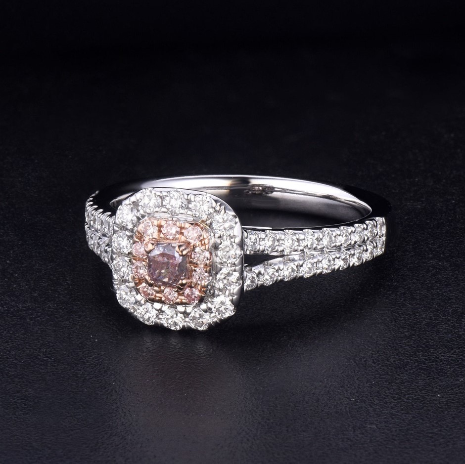 0.74tcw Fancy Pink Diamond Gold Ring