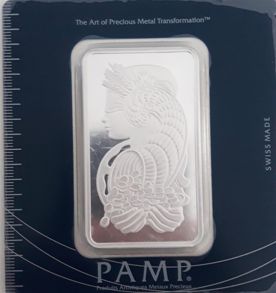 100g Fine Silver Pamp Lady Fortuna Rectangular Shaped Ingot