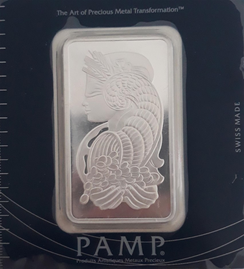 100g Fine Silver Pamp Lady Fortuna Rectangular Shaped Sealed Ingot