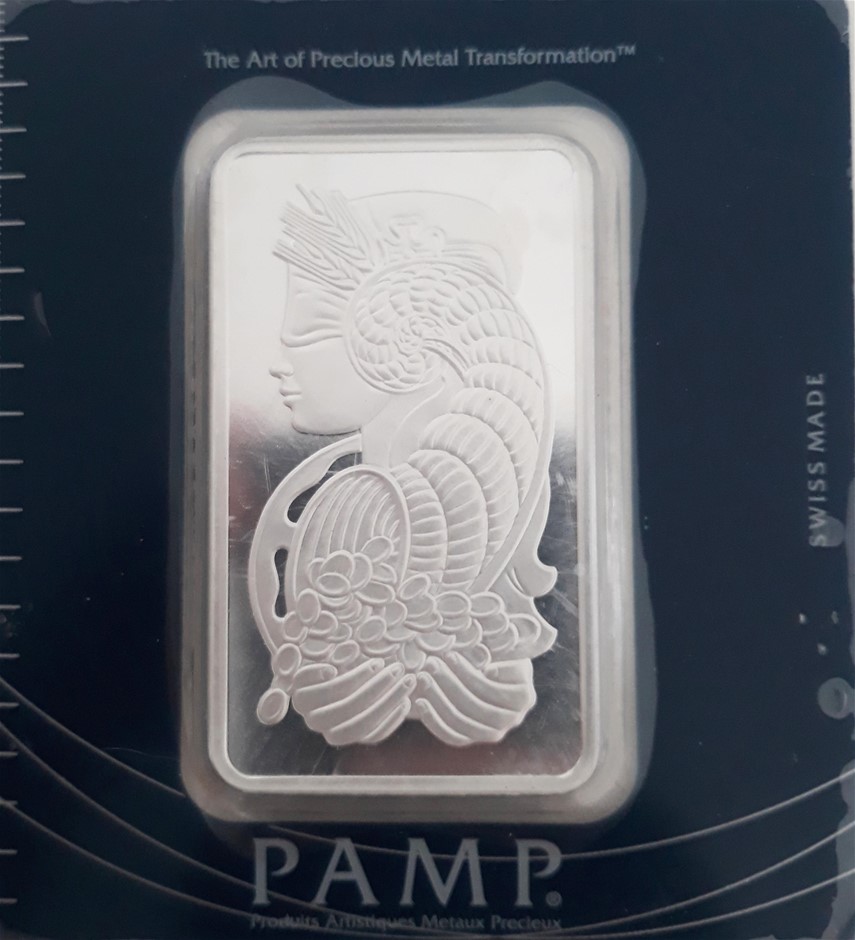 100g Fine Silver Pamp Lady Fortuna Rectangular Shaped Sealed Ingot