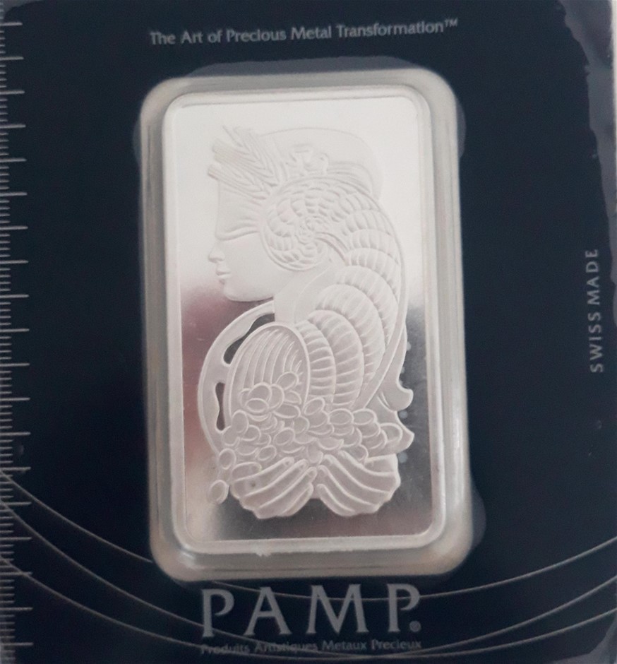 100g Fine Silver Pamp Lady Fortuna Rectangular Shaped Ingot