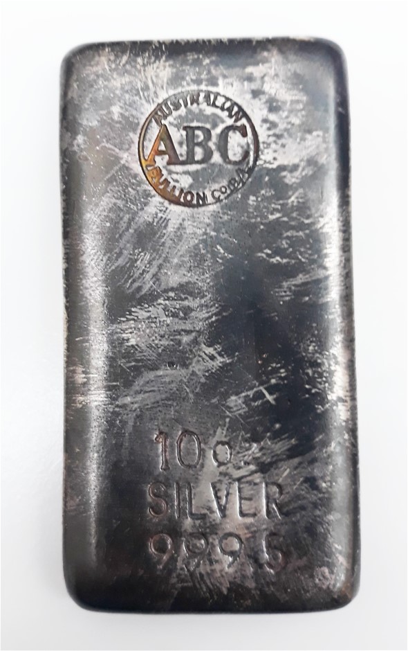 Rectangular Shaped 999.5 Fine Silver ABC Cast Ingot 283.49g