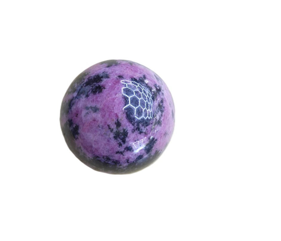 Natural Pink Black Rhodonite Polished Sphere Quartz Crystal Ball