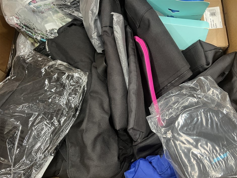 Box of Assorted Bags. NB: Photo as is. Some Not in Original Packaging, Some