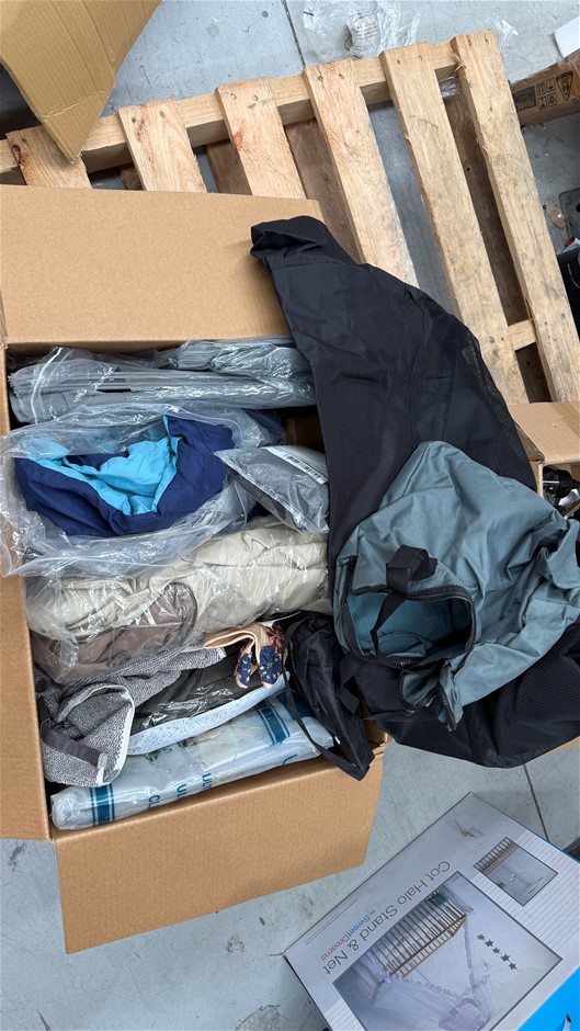 Assorted Box of Sheets/Linens etc. NB: Items may not be in original packagi