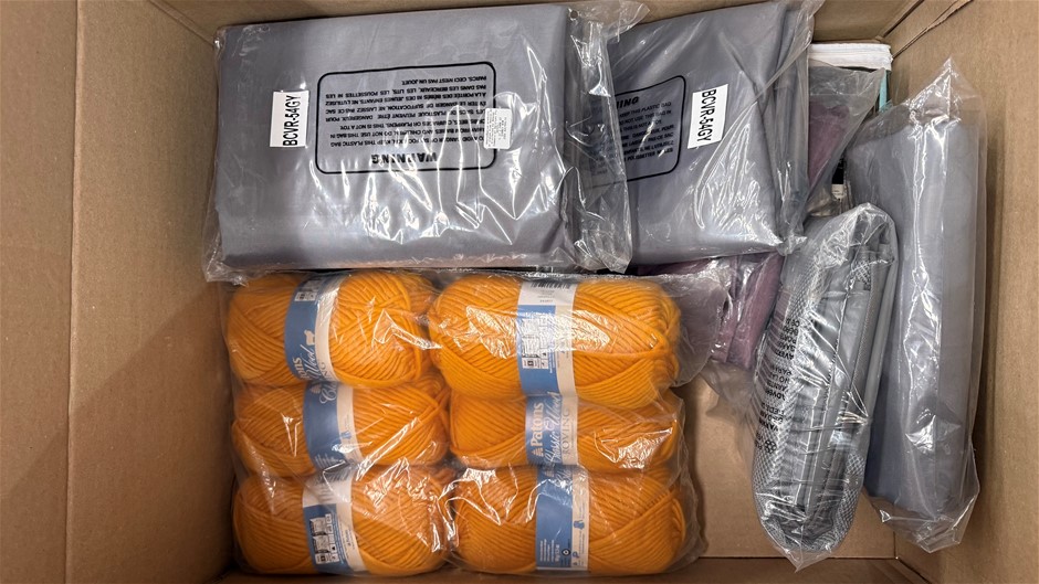 Assorted Box of Curtains, Linen etc. NB: Items may not be in original packa