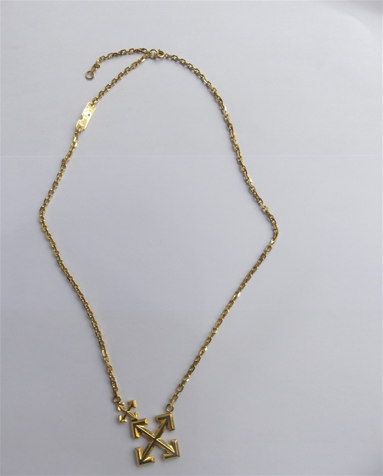 Off-White Gold Double Arrows Necklace