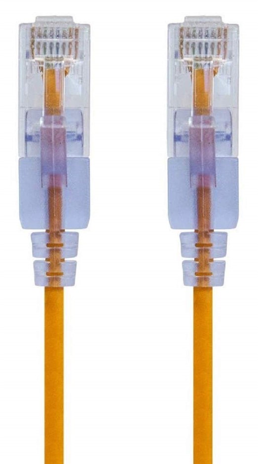 2x Monoprice Cat6A Ethernet Patch Cable - 1 feet - Yellow | Snagless RJ45 5