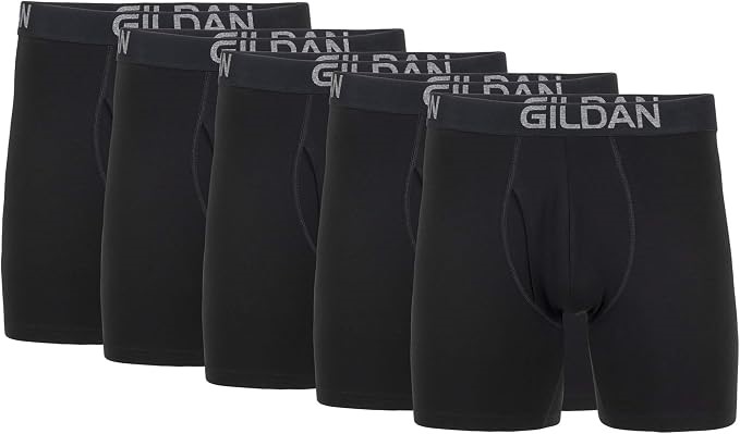 Gildan Men's Underwear Cotton Stretch Boxer Briefs, 5 pack- SM
