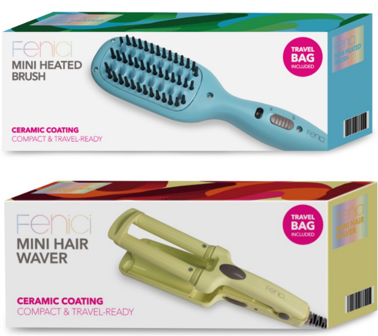 BUNDLE of FENICI Mini Hair Waver + FENICI Mini Heated Brush NB: minor use