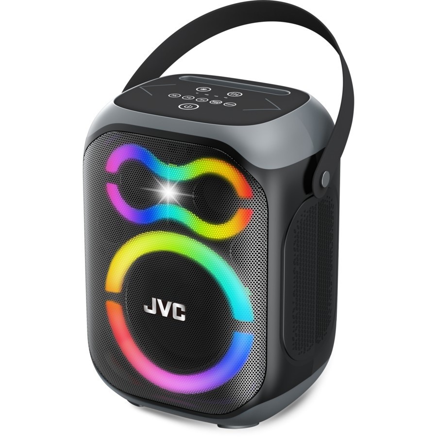 JVC Party Speaker with Stand and Dual Microphones, Black NB: minor use