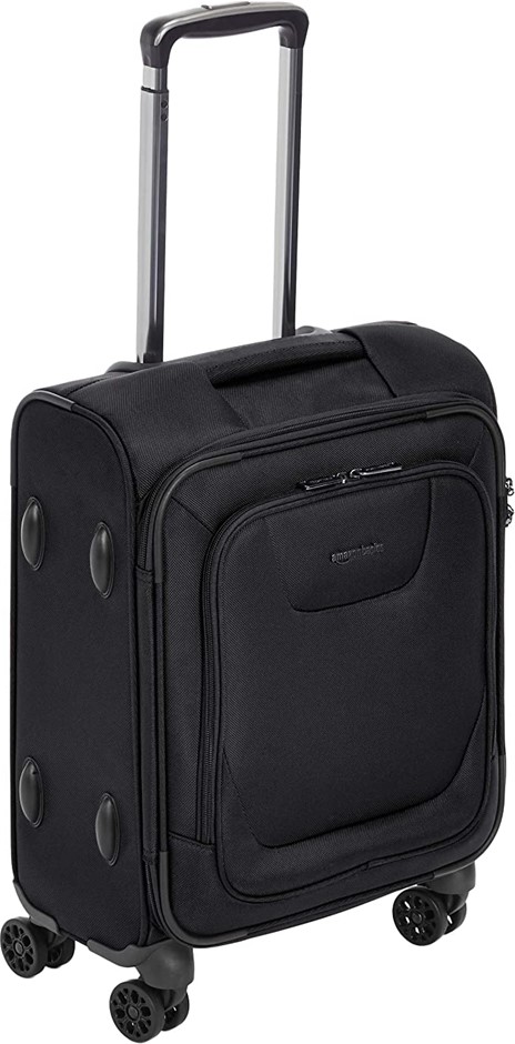 AMAZONBASICS Premium Expandable Softside Carry On Spinner Luggage Case with