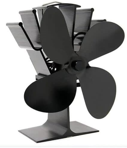 4 x GENERIC BRAND 4 Blades Heat Powered Stove Fan, Heat for Wood/Log Burner