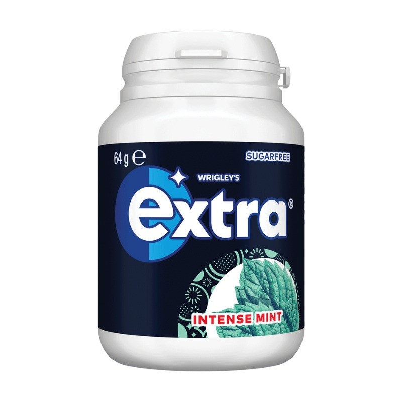 6 x WRIGLEY'S Extra Mints Bottle, 64g, Intense Mint. Best Before: 02/2027.