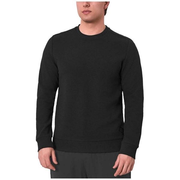 MONDETTA Men's Sweatshirt, Size XL, 66%RecycledPolyester/34%Cotton, Black.