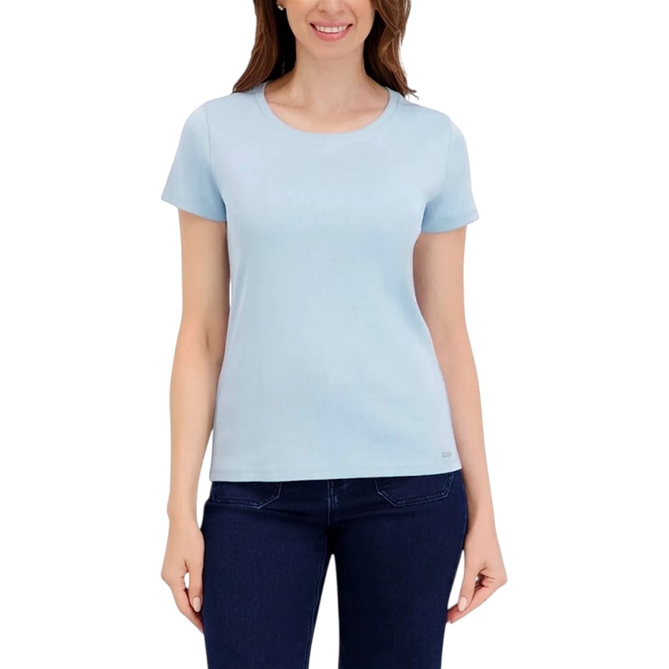 2 x DKNY Women's Tee, Size S, 100% Organic Cotton, Dusty Blue (DBU). Buyer