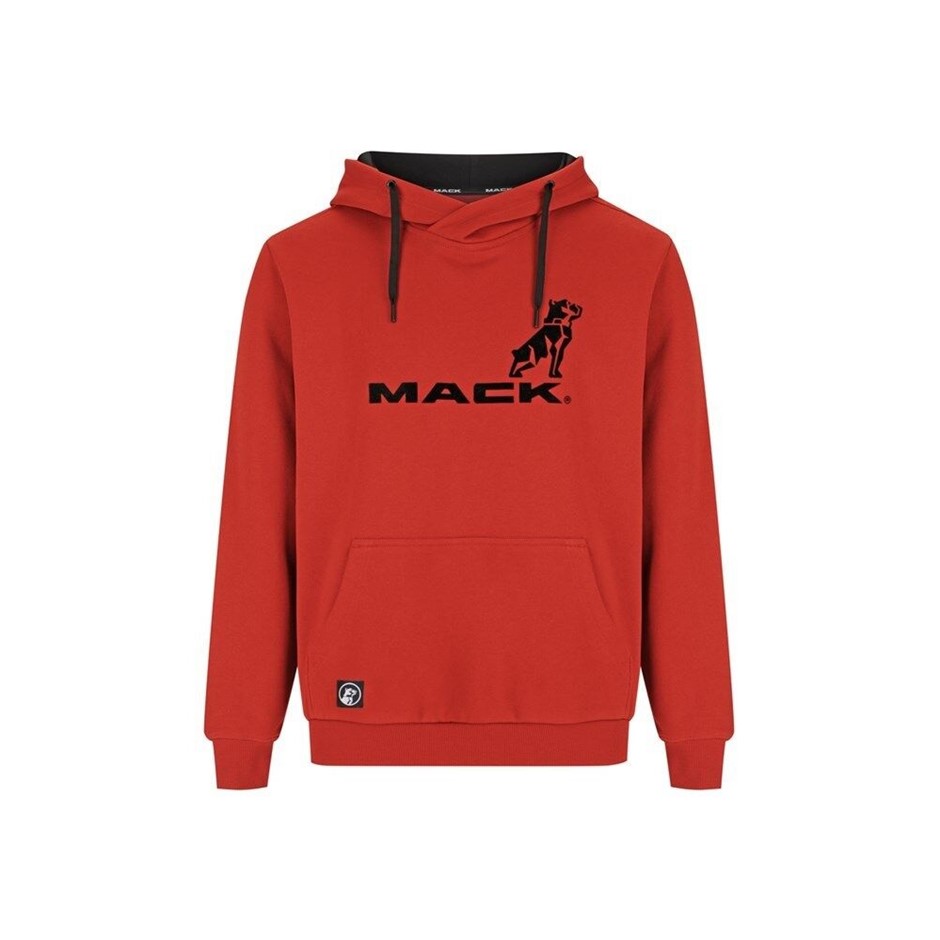 MACK Men's Classic Pullover Hoodie, Size L, Color Red. Buyers Note - Disco