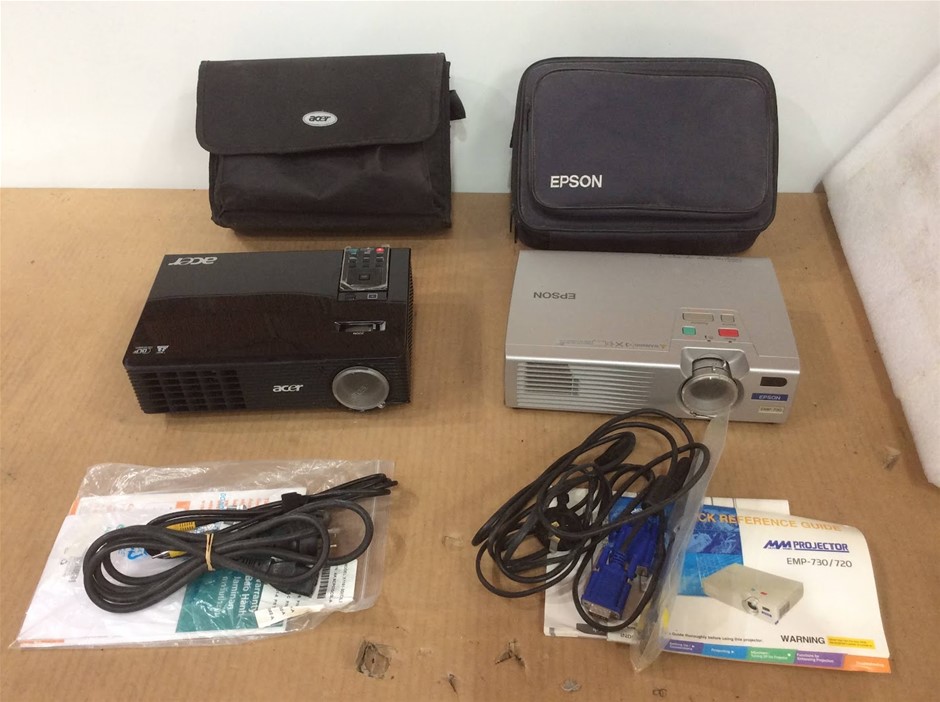 Acer & Epson Projectors With Carry Bags & Accessories
