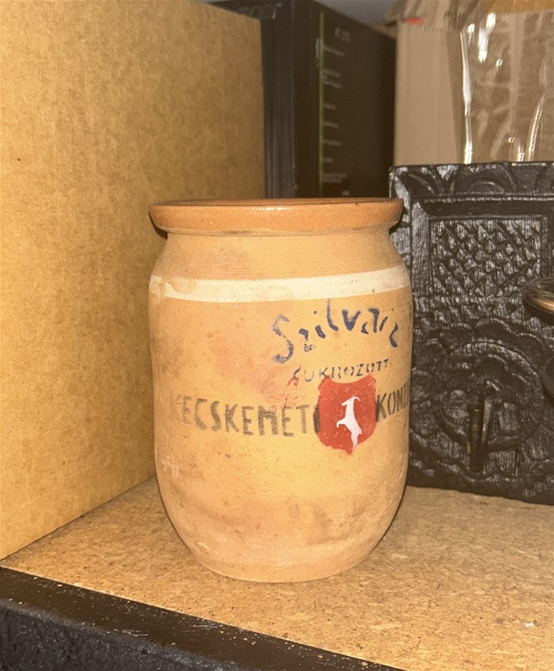 Vintage Terracotta Plum Jam Jar