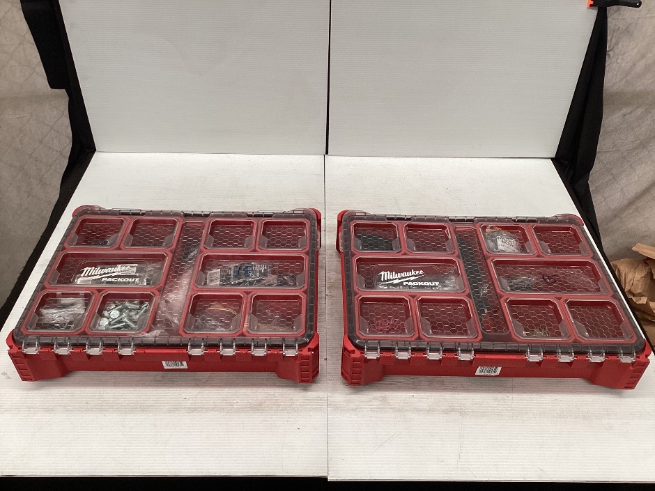 Milwaukee Packout Box with Misc Tool Bits and Parts