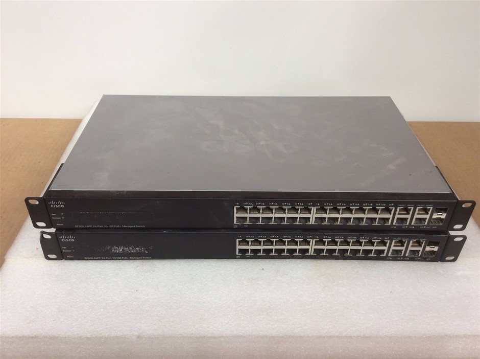 Cisco SF300-24PP 24-Port PoE+ Managed Switch (Lot of 2)
