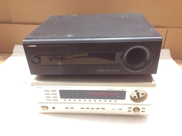 Denon AVR-1801 AV Surround &Yamaha SR-300 Subwoofer Integrated (Lot of 2)