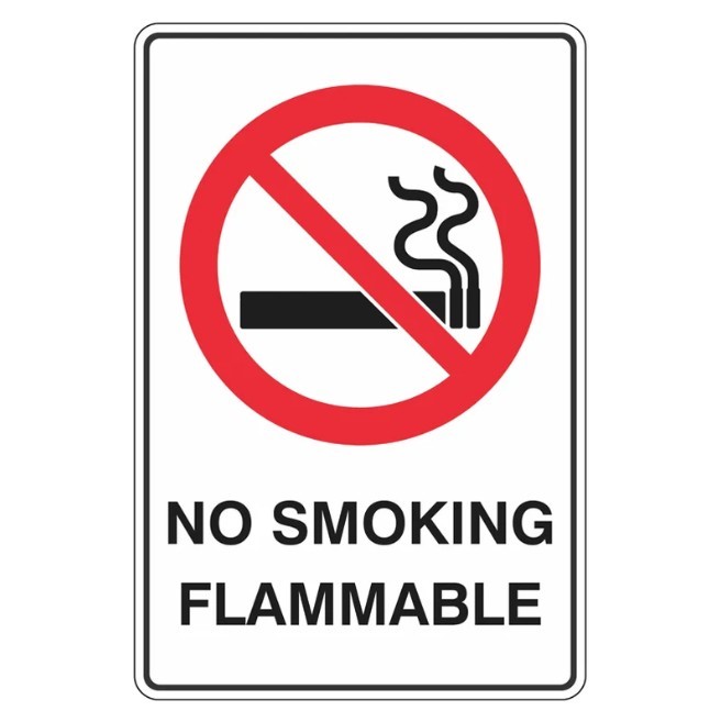 23 x SUPER SAFETY No Smoking Flammable Sign, 300mm x 450mm.