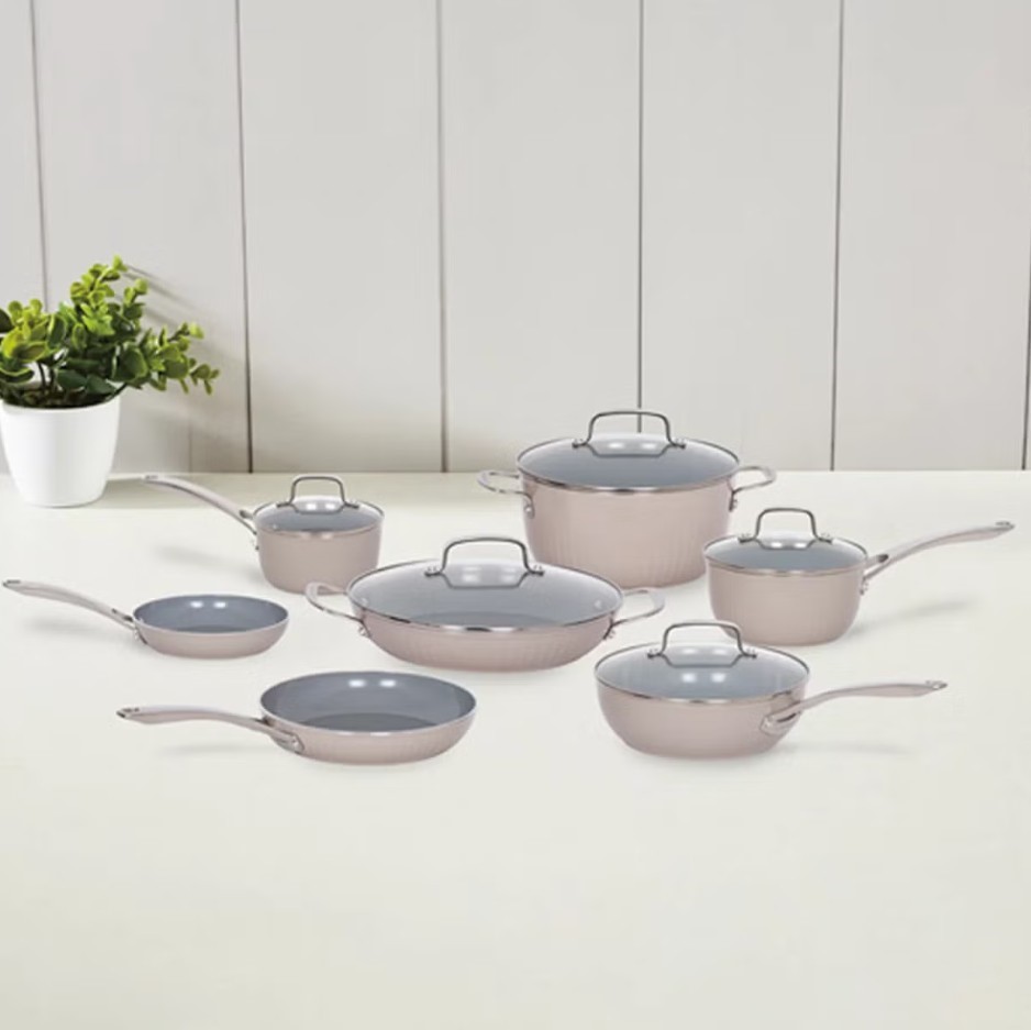 CUISINART Artisan Elite Pro Ceramic Non-Stick Cookware 12-Piece Set, Grey T