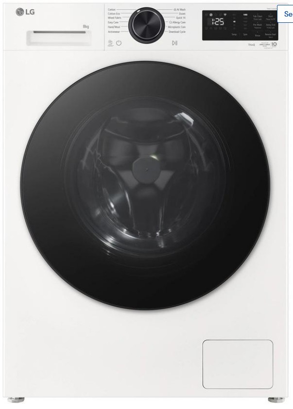 LG WX31408W 8kg Series 3 Front Load Washer with AI Wash. NB: Minor use.