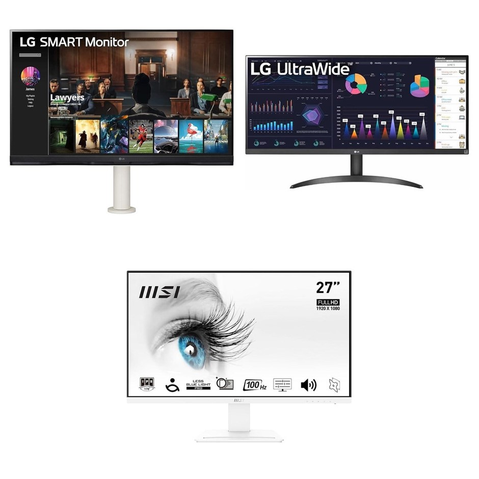 3 x Gaming Monitors. RRP -$1500. 1 x LG 32SQ780S 32" 4K UHD (3840x2160) Sma