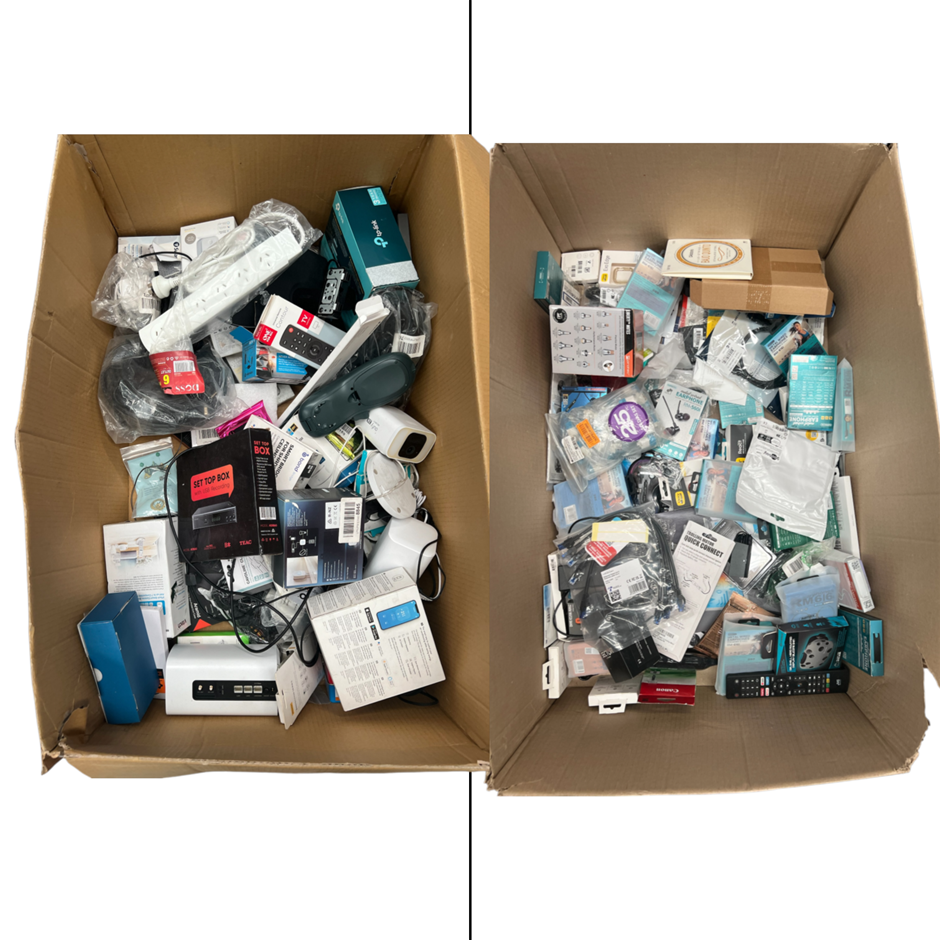Assorted Electronic Cables & Accessories (X-Large Box) Includes assorted el