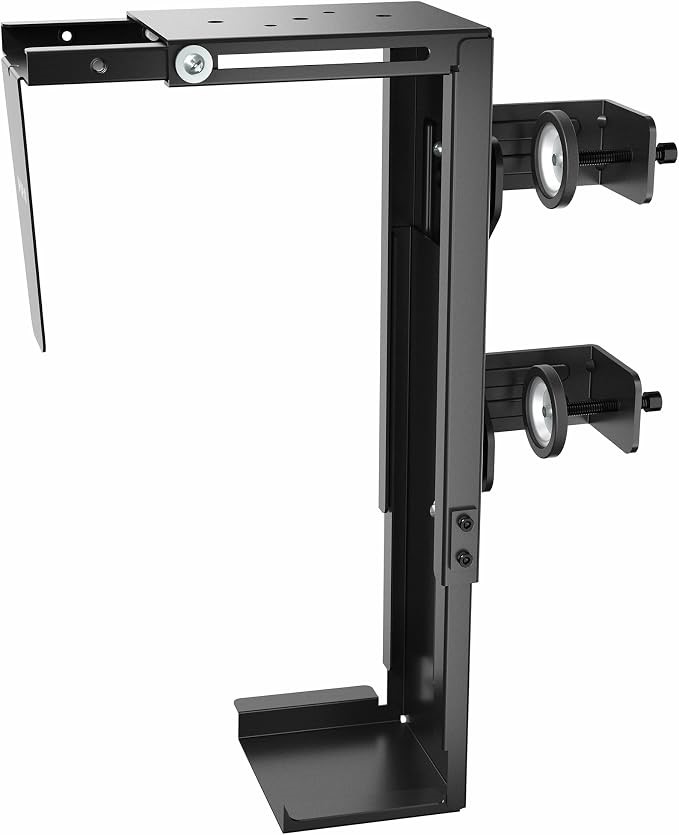 VIVO Adjustable Clamp-on Desk Leg PC Mount, Under Desk PC Mount, Computer C