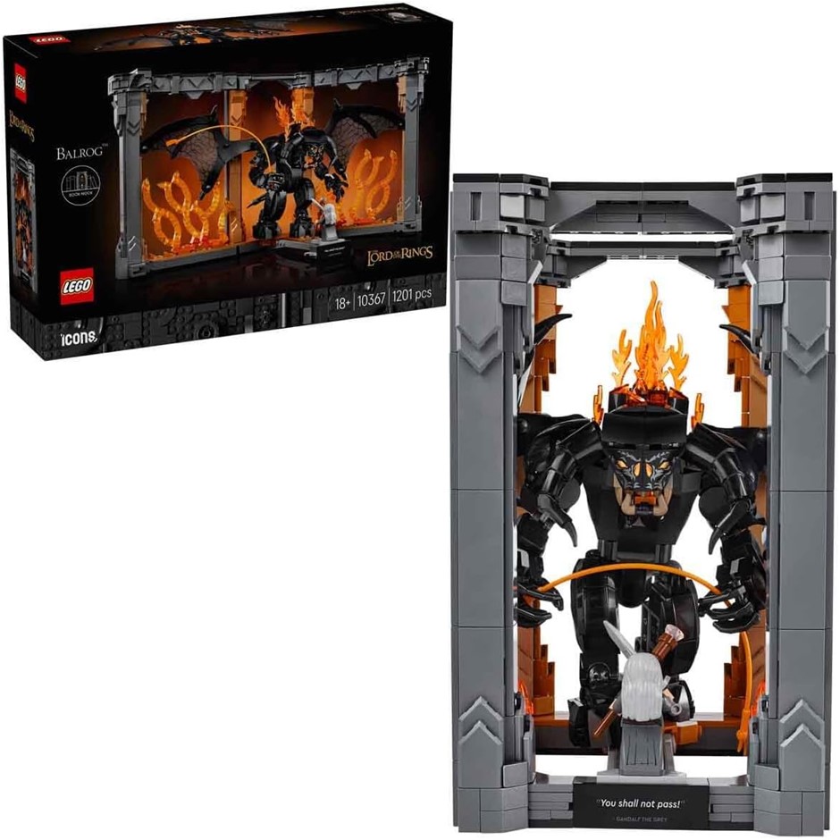 LEGO® Icons The Lord of the Rings: Balrog™ Book Nook 10367 Bookshelf Decor