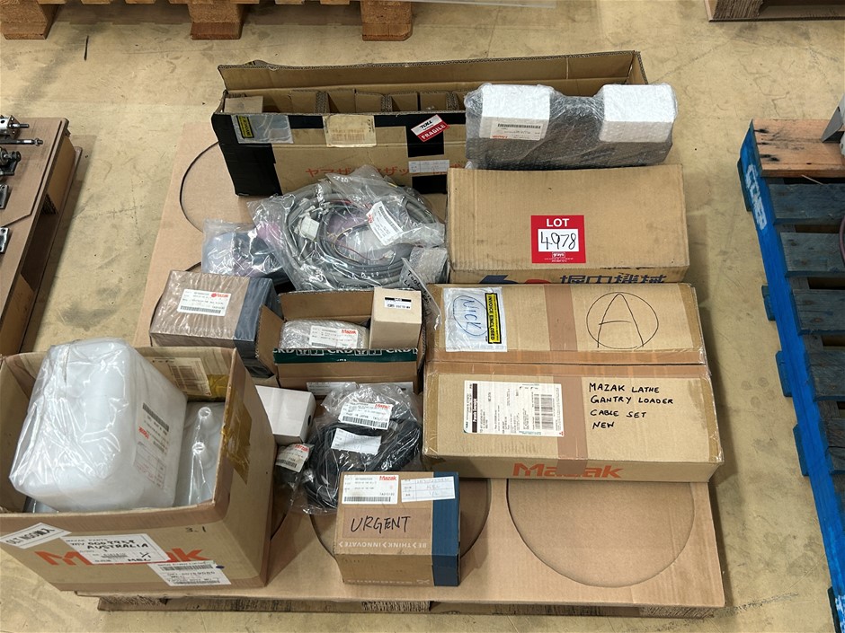 Pallet of Assorted Mazak Cnc Machine and Lathe Spare Parts
