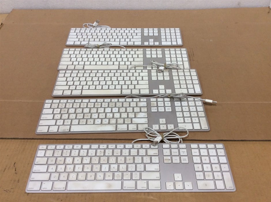 Apple A1243 Aluminum Apple Keyboards (Lot of 5)