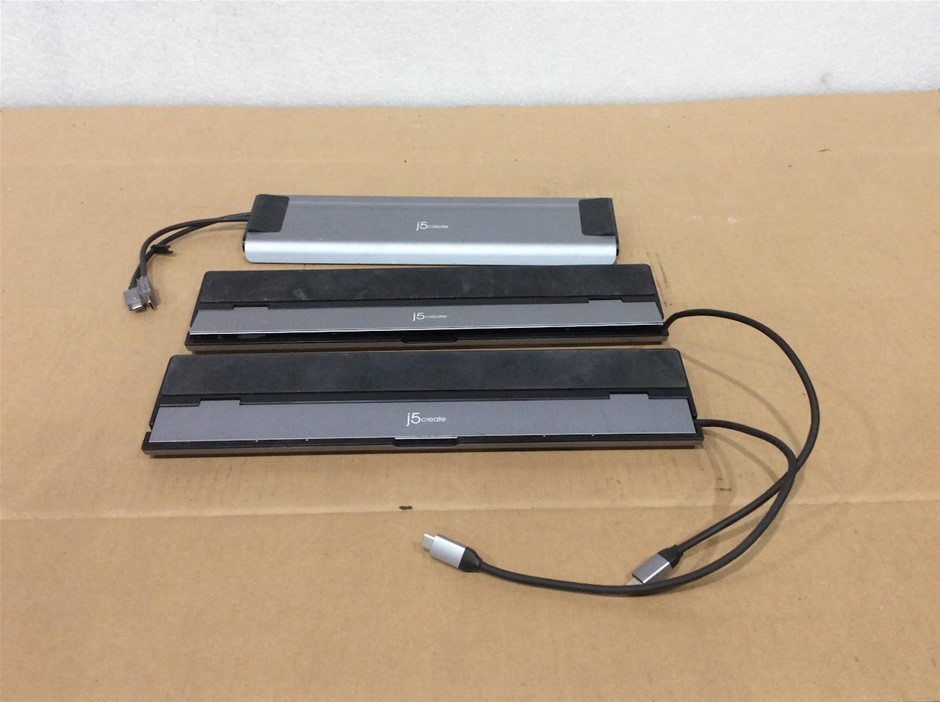j5create JCD543, JCD543P & JCD552 Docking Stations (Lot of 3)