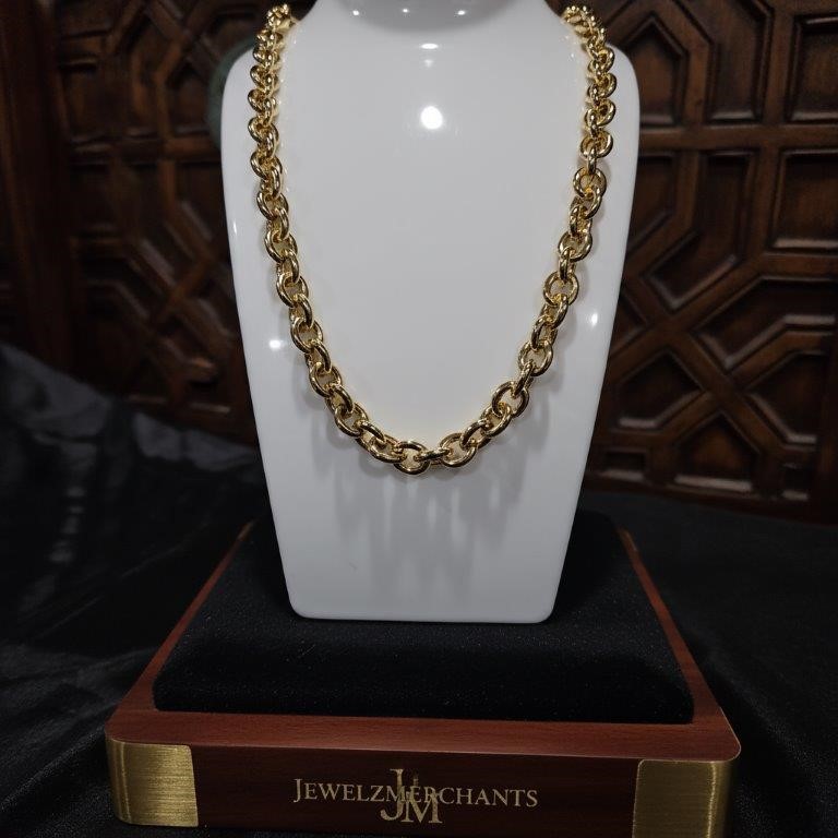 18k Italy Stamped Yellow Gold BondedChain-Quality Guarantee-60cm-Bonus Gift