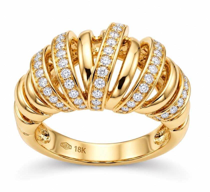 18K/ITALY Yellow Gold BondedRing -Quality Guarantee-7 US-Bonus Gift